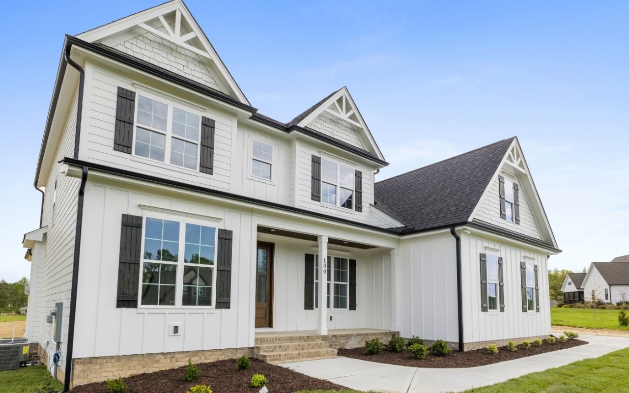 light beige CertainTeed siding samples displayed outdoors